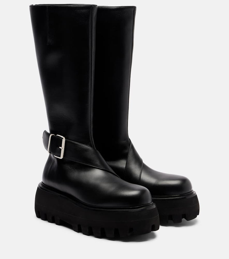 McQueen Leather knee-high boots