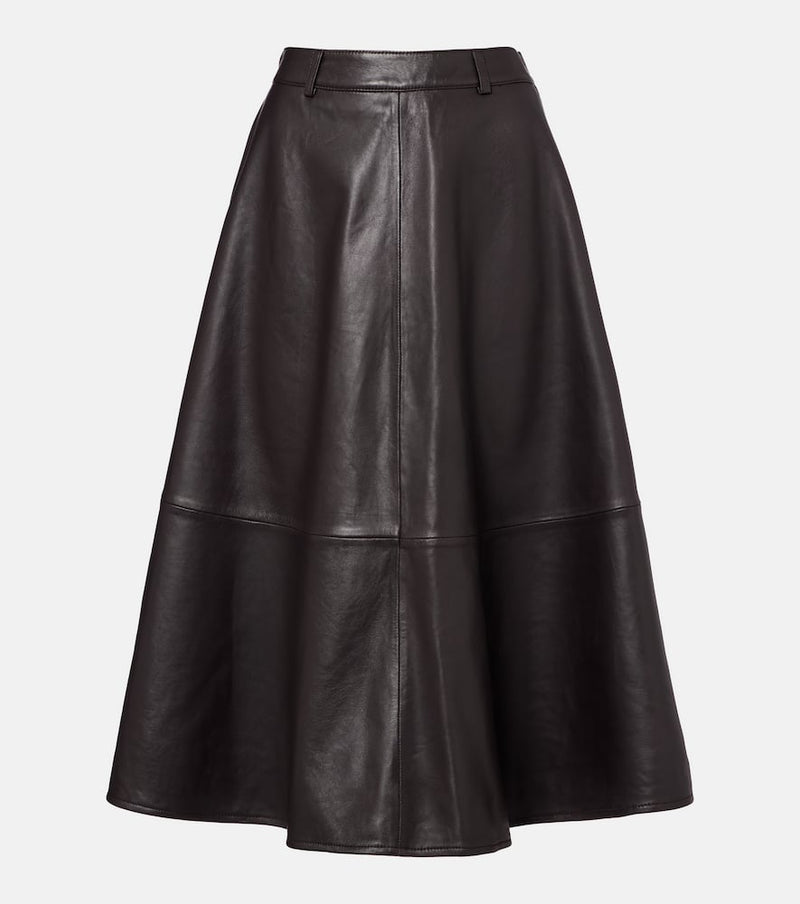 The Frankie Shop Savil leather midi skirt