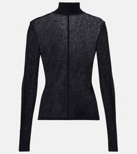 The Frankie Shop Evren Cotton Turtleneck Top Black