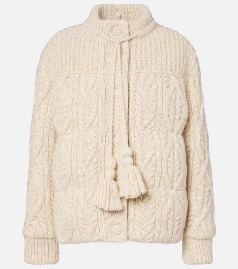 Moncler Grenoble Melgven wool and mohair-blend down cardigan