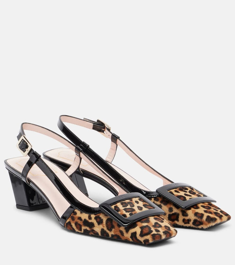 Roger Vivier Belle Vivier 45 calf hair slingback pumps