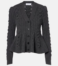 McQueen Cable-knit wool and cashmere cardigan