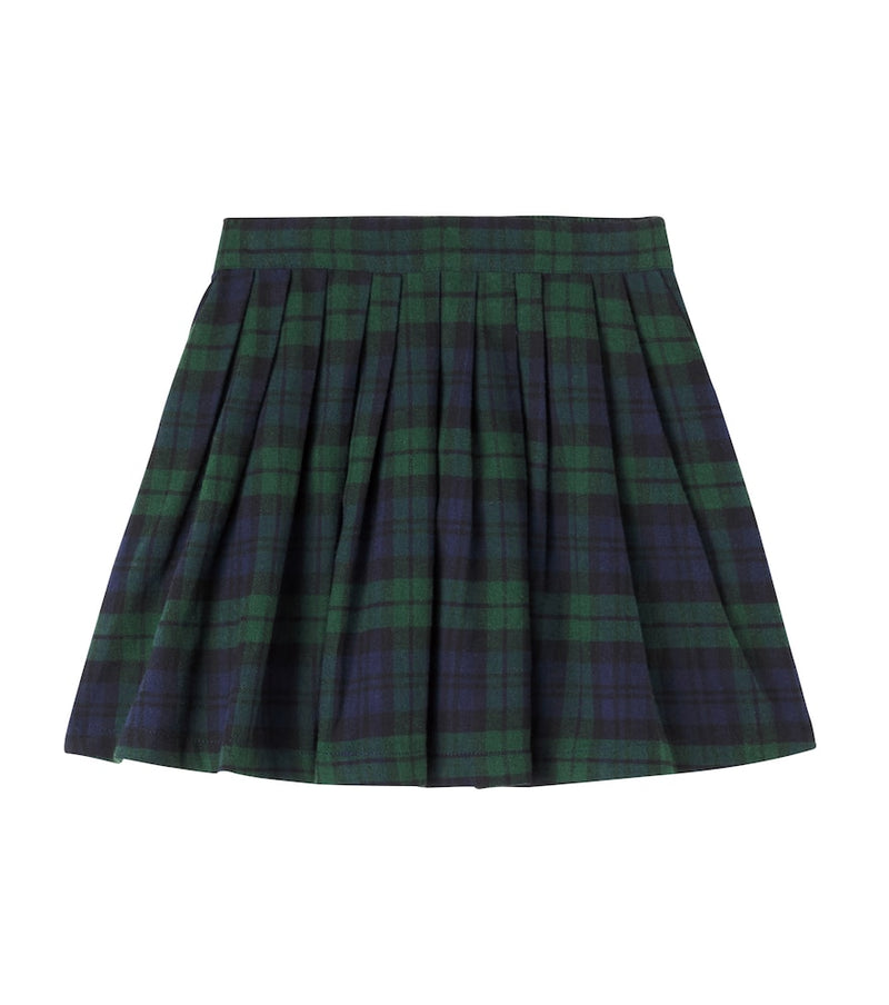 C'era Una Volta Benedetta plaid pleated cotton skirt
