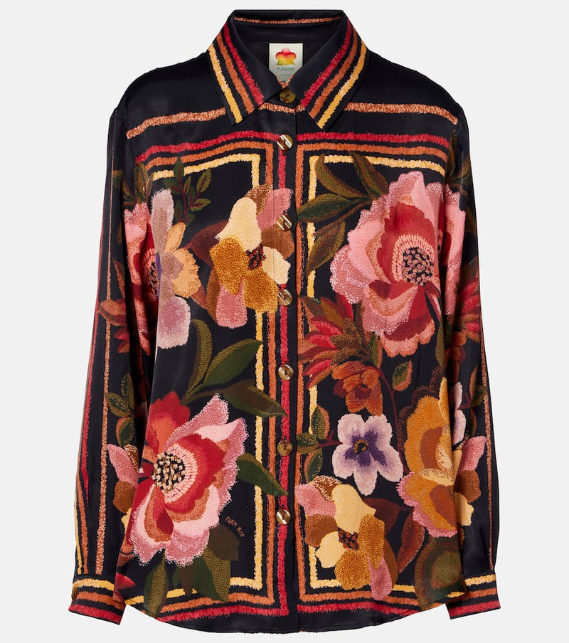 Farm Rio Chenille Flowers shirt