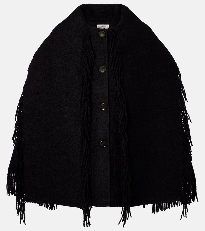Toteme Fringed scarf-detail wool-blend jacket