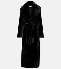 Nour Hammour Giovanna shearling wrap coat