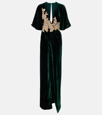 Costarellos Floral velvet maxi dress