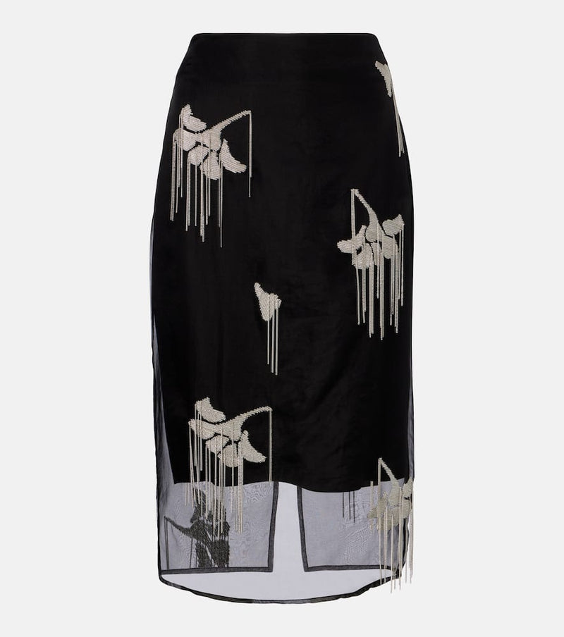 Rohe Embellished silk midi skirt