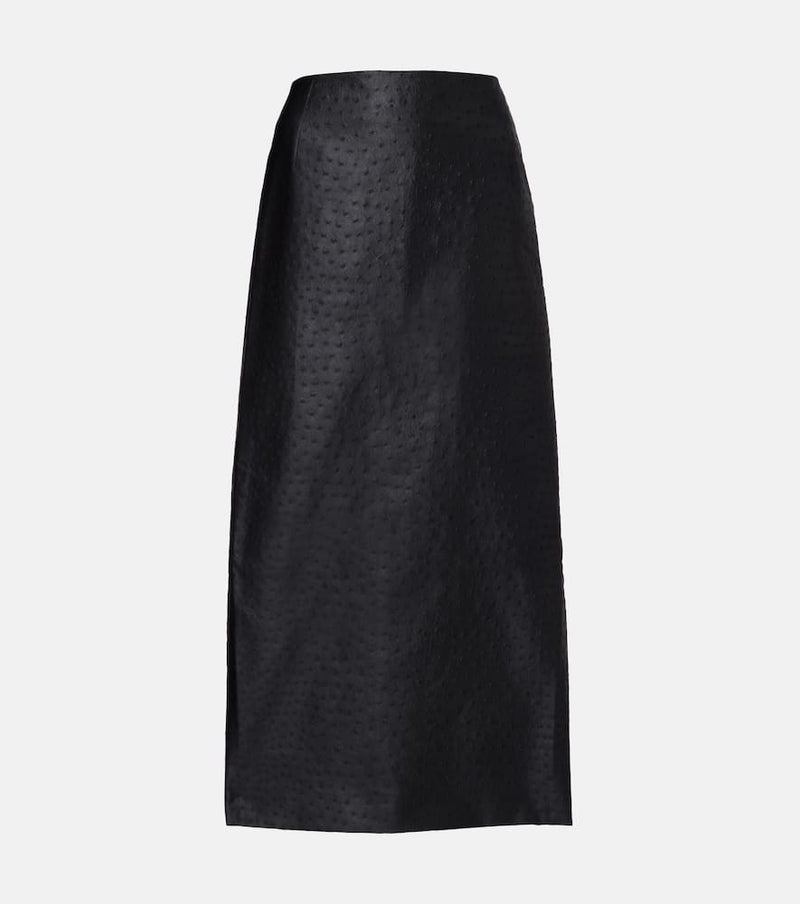 Rohe Embossed high-rise midi skirt