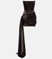 Alex Perry Draped satin bustier dress