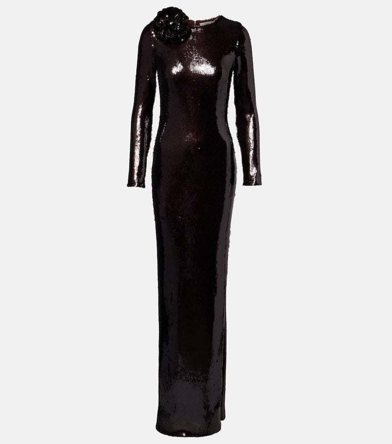 Rodarte Floral-applique sequined gown