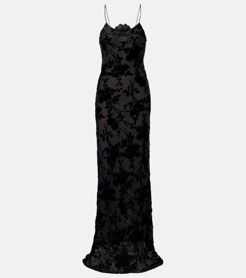 Rodarte Devore floral velvet gown