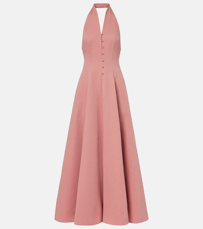 Staud Stella halterneck cotton-blend gown