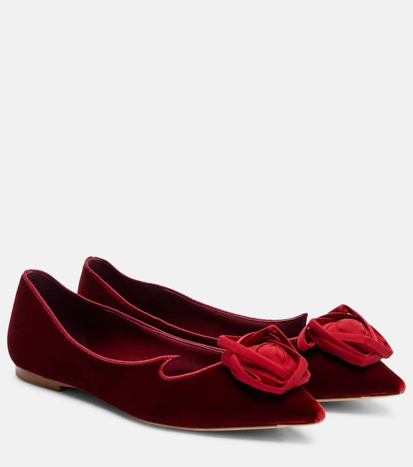 Roger Vivier I Love Vivier Rose velvet ballet flats