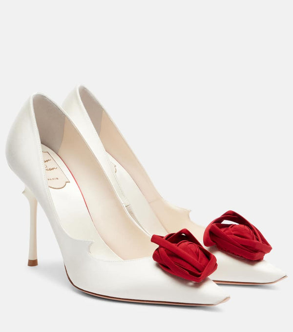 Roger Vivier Epine Rose 100 floral satin pumps