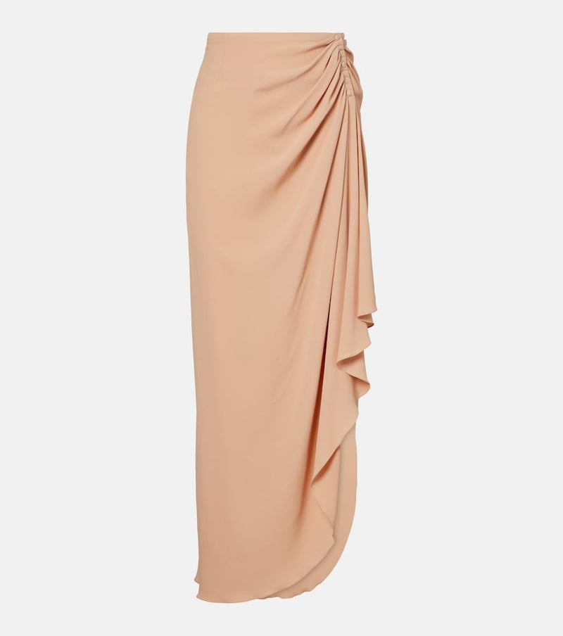Mugler re/edit draped crepe georgette maxi skirt