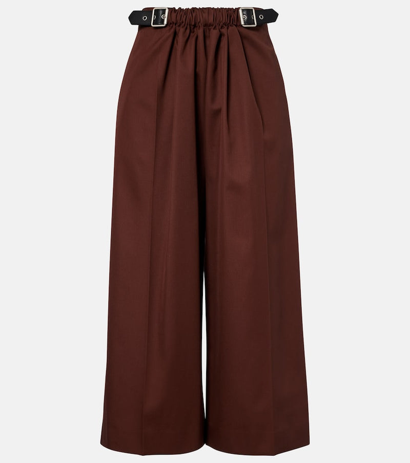 Loewe High-rise cotton and silk culottes