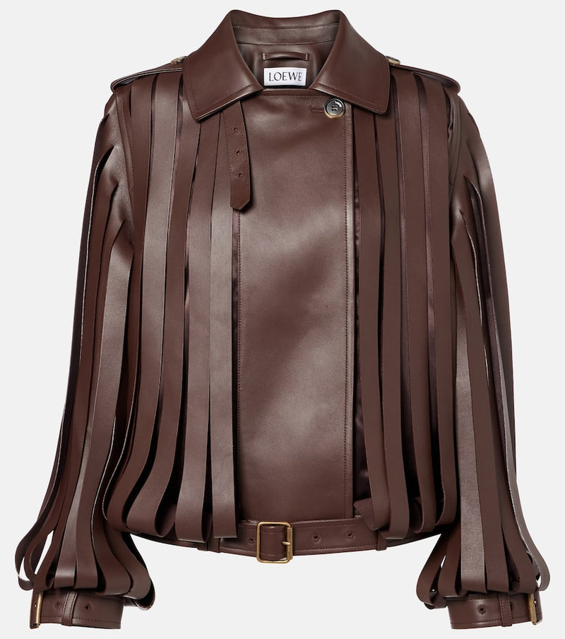 Loewe Layered leather jacket