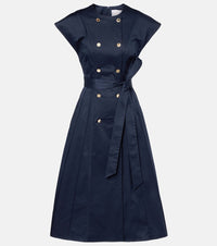 Carolina Herrera Cotton-blend sateen midi dress