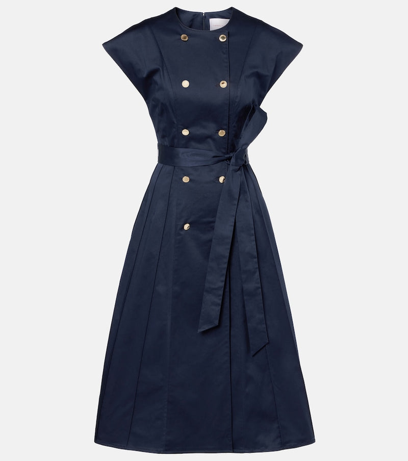 Carolina Herrera Cotton-blend sateen midi dress