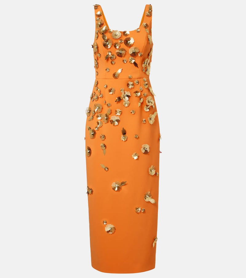 Carolina Herrera Floral-applique cocktail dress