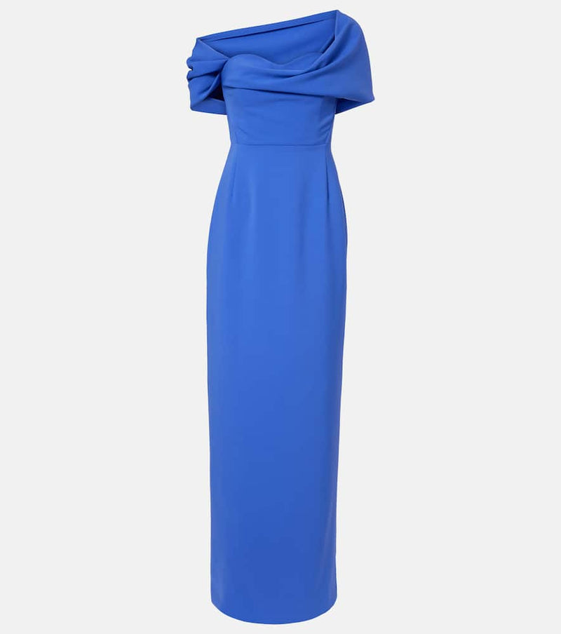 Carolina Herrera Draped off-shoulder crepe gown