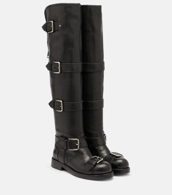 Dolce & Gabbana Over-the-knee leather biker boots