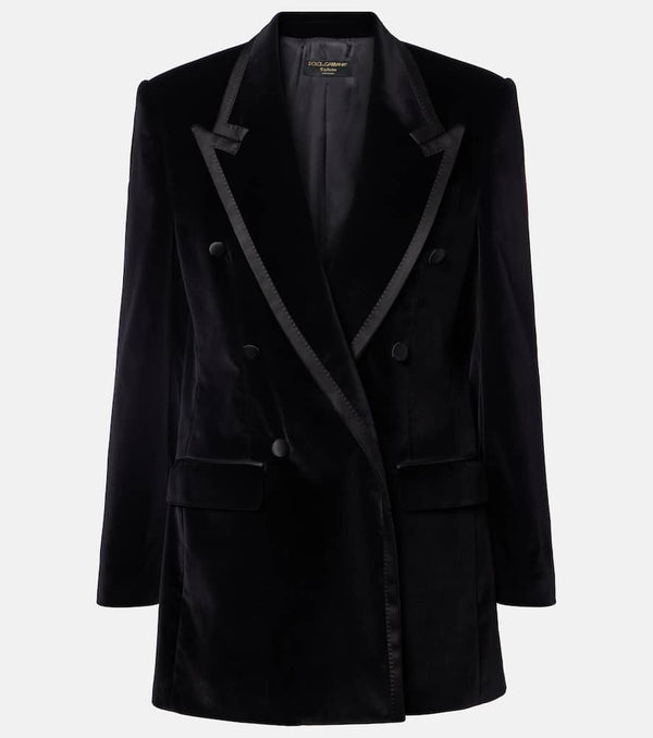 Dolce & Gabbana Cotton-blend velvet tuxedo jacket