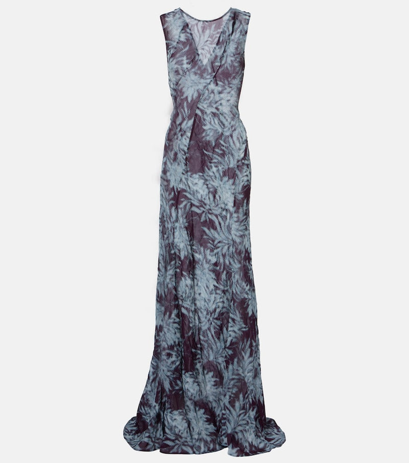 Dries Van Noten Printed chiffon gown