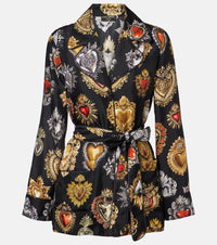 Dolce & Gabbana Devotion belted silk twill blouse
