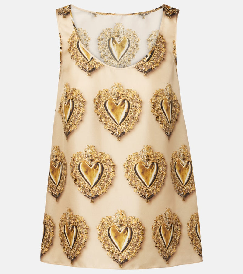 Dolce & Gabbana Printed silk satin top