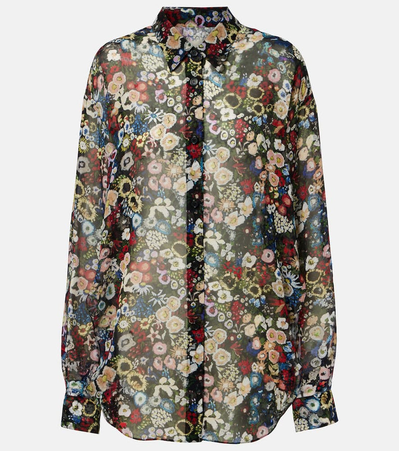 Khaite Goya floral silk chiffon shirt