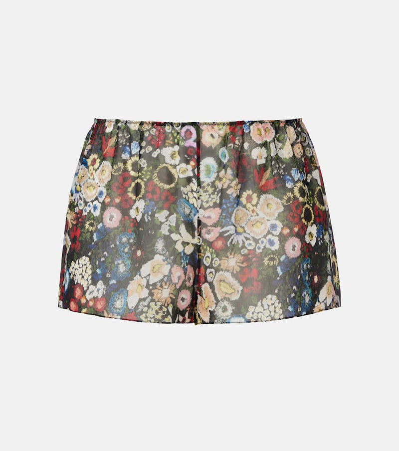 Khaite Tilly floral silk pajama shorts