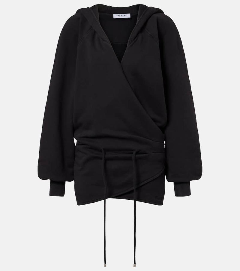 The Attico Cotton Jersey Sweatshirt Dress Black