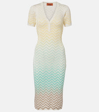 Missoni Zigzag knitted cotton-blend midi dress