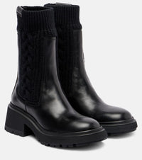 Jimmy Choo Tamia cable-knit leather ankle boots