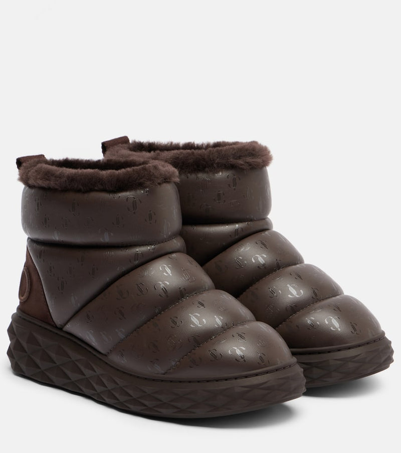 Jimmy Choo Xan shearling-lined leather snow boots