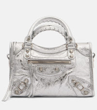 Balenciaga Le City Mini metallic leather shoulder bag