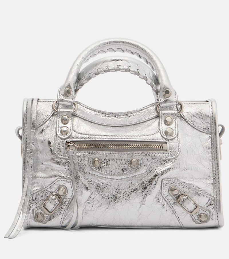 Balenciaga Le City Mini metallic leather shoulder bag