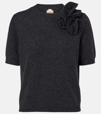 Jardin des Orangers Floral-applique wool and cashmere sweater
