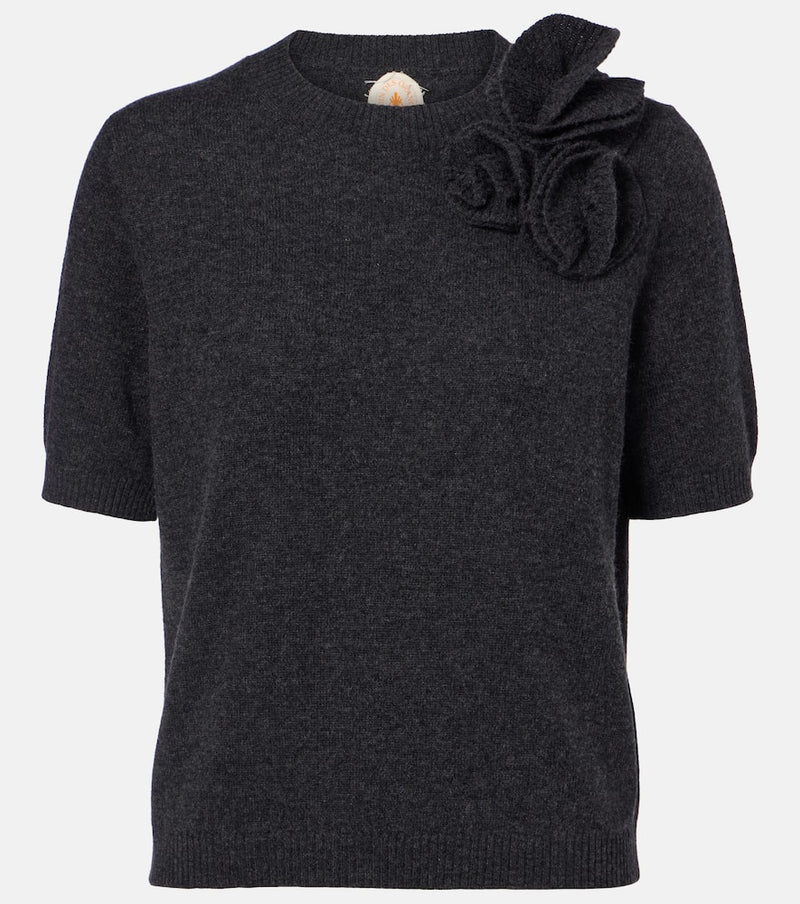 Jardin des Orangers Floral-applique wool and cashmere sweater