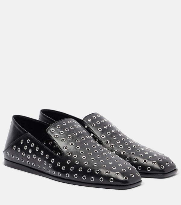 Jimmy Choo Eliot embellished leather slip-on shoes