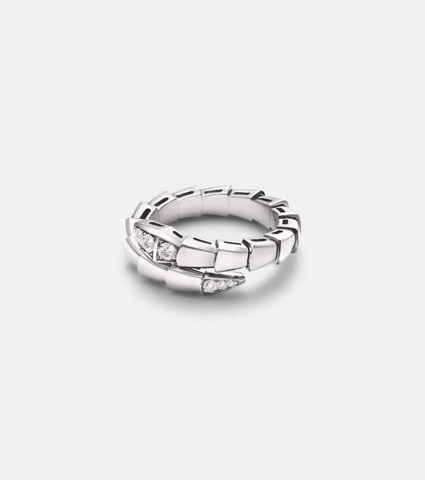 Bvlgari Serpenti Viper 18kt white gold ring with diamonds