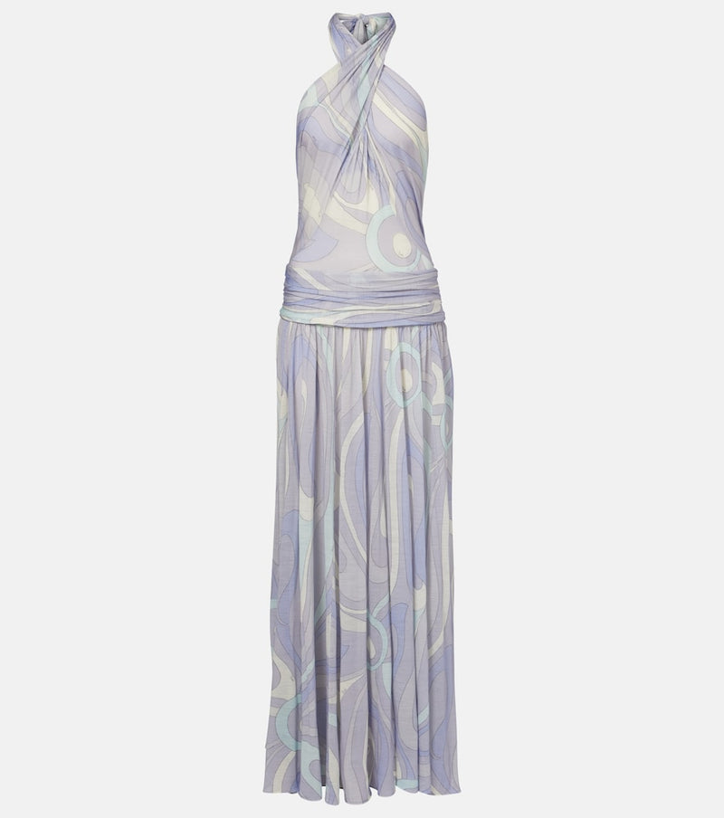 Pucci Iride gathered wool-blend gown