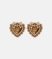 Dolce & Gabbana Devotion embellished clip-on earrings