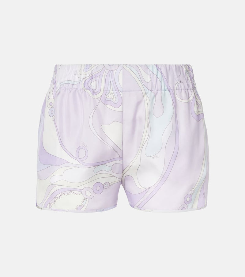 Pucci Orchidee low-rise silk twill shorts