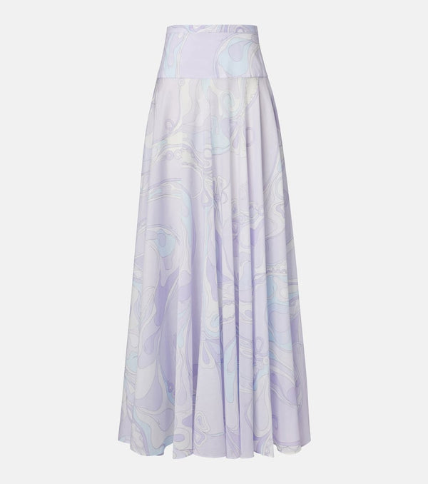 Pucci Orchidee cotton maxi skirt