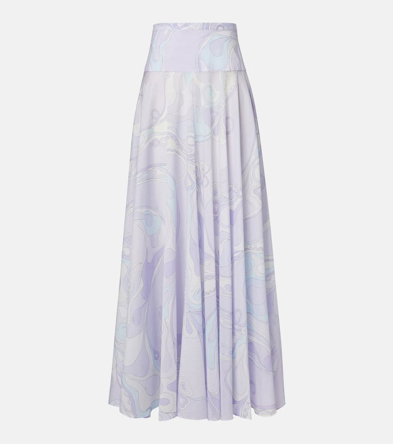 Pucci Orchidee cotton maxi skirt