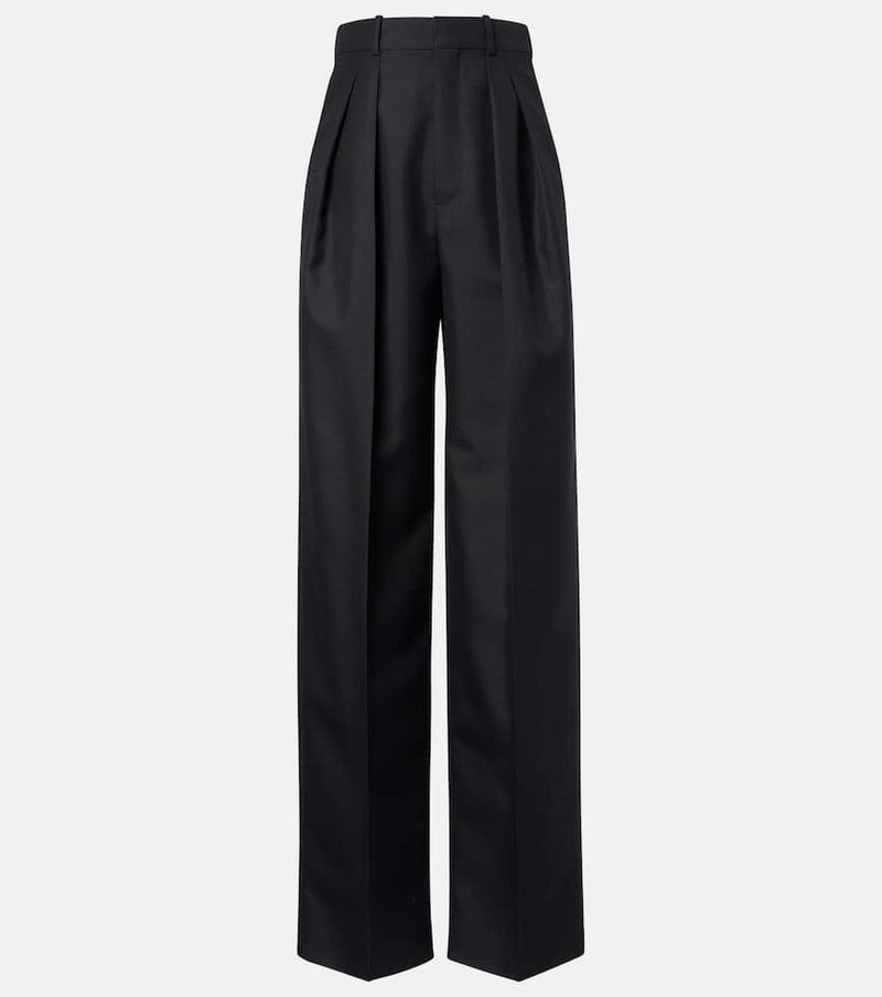 Saint Laurent Wool and mohair wide-leg pants