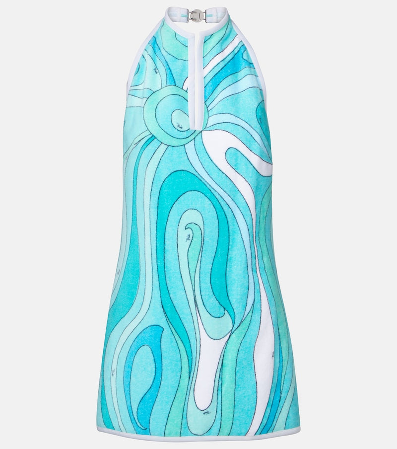 Pucci Iride halterneck cotton terry minidress